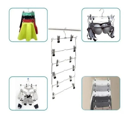 Multi Functional Home Non Slip Metal Pants Rack Stainless Steel Hanger Storage Skirt Rack