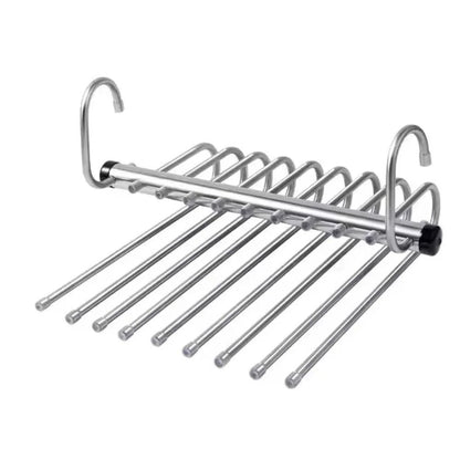 Folding Multi Layer Stainless Steel Pants Hanger Space Saving Clothes Organizer for Wardrobe