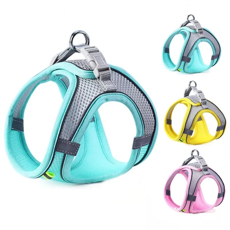 Reflective Adjustable Pet Harness and Leash Set for Small and Medium Dogs