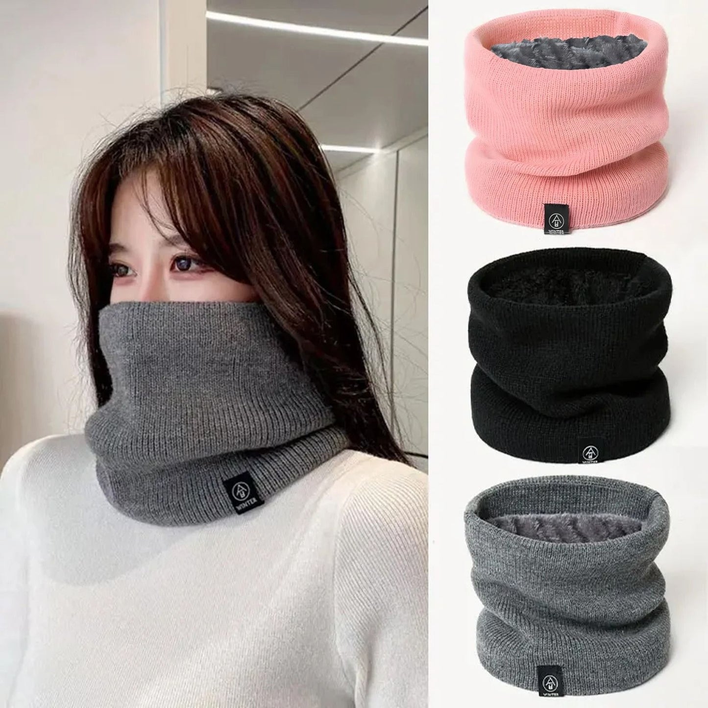 Knitted Acrylic Ring Scarf Winter Snood for Women and Men