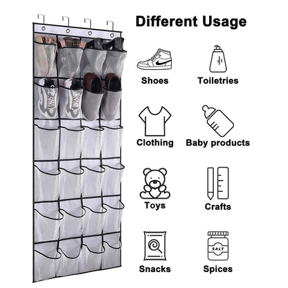 Wall Mounted 24 Pocket Door Organizer for Shoes and Accessories