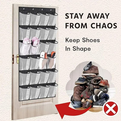 Wall Mounted 24 Pocket Door Organizer for Shoes and Accessories
