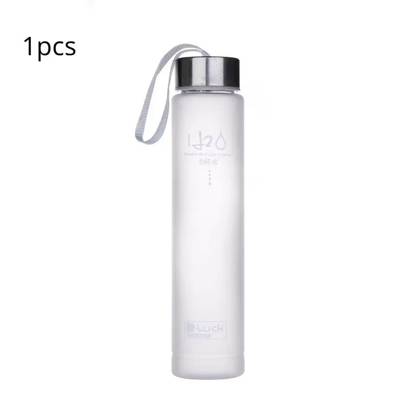 Frosted Sports Water Bottle with Rope Handle – Leakproof, Stylish, and Reusable Drinking Cup