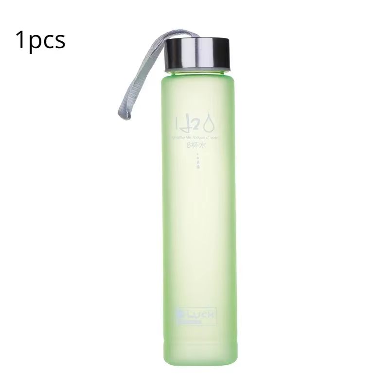 Frosted Sports Water Bottle with Rope Handle – Leakproof, Stylish, and Reusable Drinking Cup