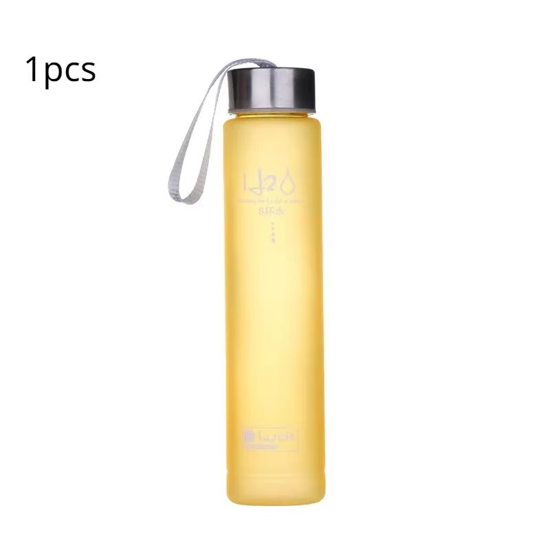 Frosted Sports Water Bottle with Rope Handle – Leakproof, Stylish, and Reusable Drinking Cup