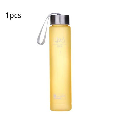 Frosted Sports Water Bottle with Rope Handle – Leakproof, Stylish, and Reusable Drinking Cup