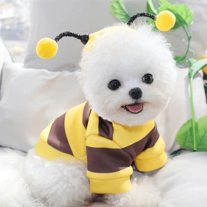 Bee Costume Hoodie for Pets Cozy Winter Outfit for Small Dogs and Cats