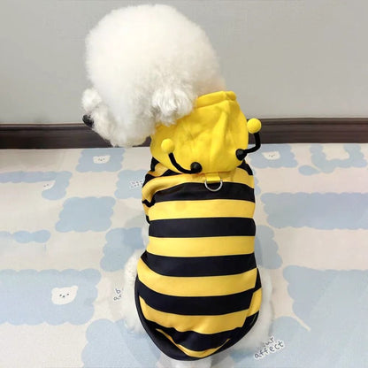 Bee Costume Hoodie for Pets Cozy Winter Outfit for Small Dogs and Cats
