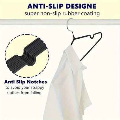 Non Slip Metal Suit and Coat Hangers Heavy Duty Clothes Organizer with Round Notches