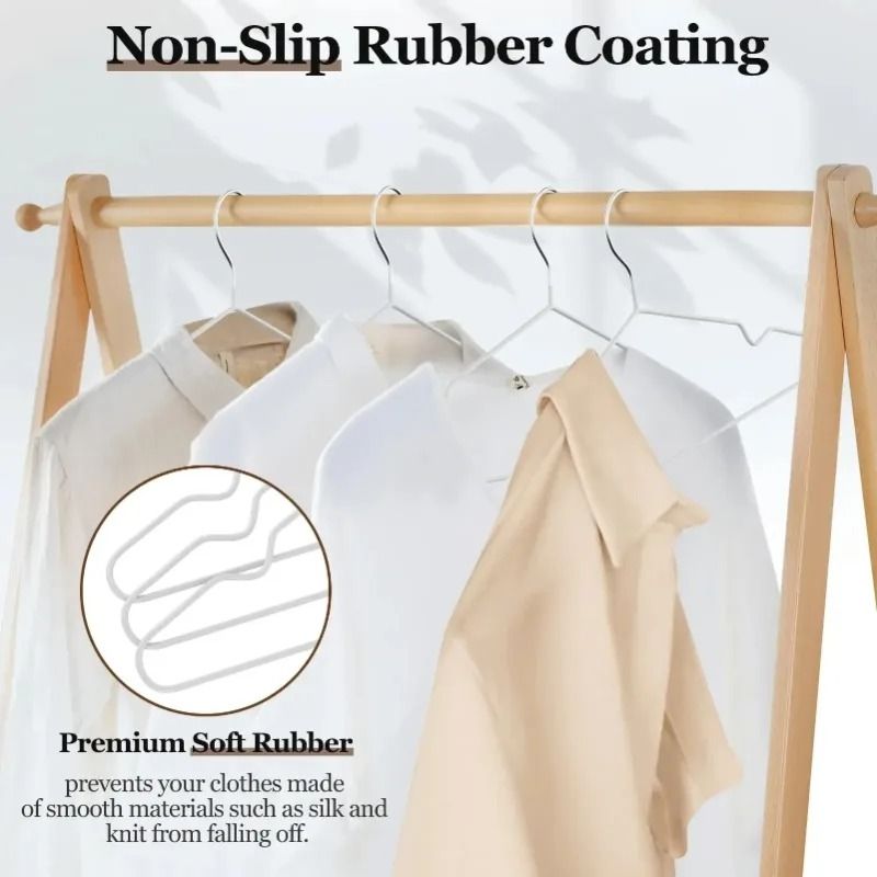 Non Slip Metal Suit and Coat Hangers Heavy Duty Clothes Organizer with Round Notches