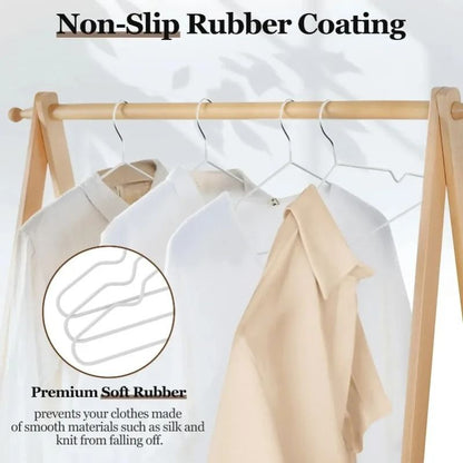 Non Slip Metal Suit and Coat Hangers Heavy Duty Clothes Organizer with Round Notches