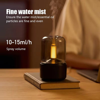 4 oz (120 mL) Candlelight Aroma Diffuser & Cool-Mist Humidifier – USB Rechargeable Night Light for Relaxing Ambience