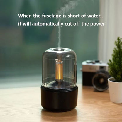 4 oz (120 mL) Candlelight Aroma Diffuser & Cool-Mist Humidifier – USB Rechargeable Night Light for Relaxing Ambience