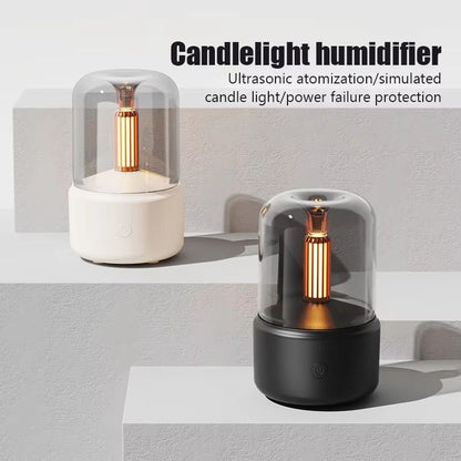 4 oz (120 mL) Candlelight Aroma Diffuser & Cool-Mist Humidifier – USB Rechargeable Night Light for Relaxing Ambience