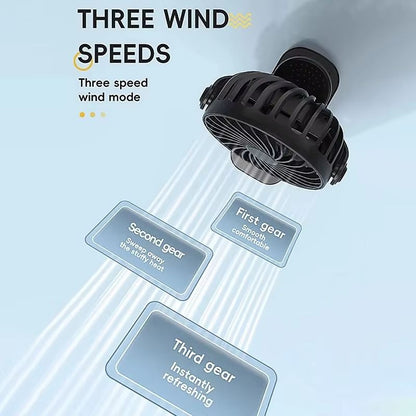Portable Rechargeable Electric Fan with 720 Degree Rotation and Clip Mount