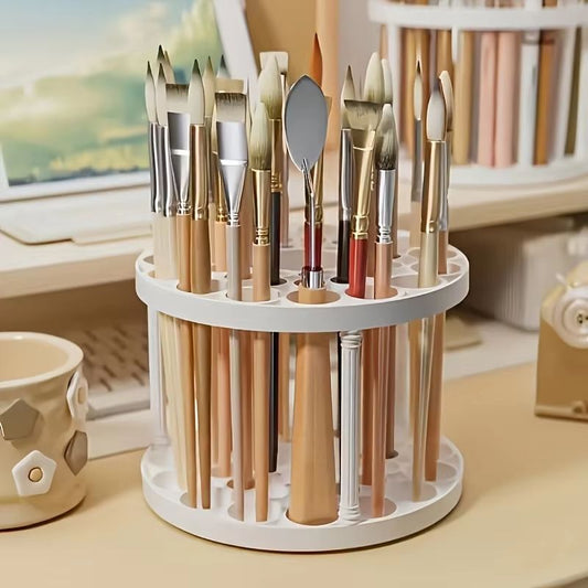 360 Degree Rotating Brush Organizer Makeup and Desk Storage Holder