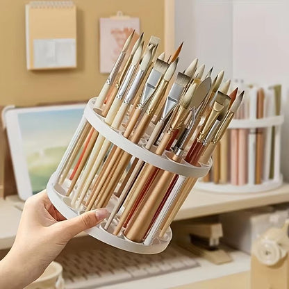 360 Degree Rotating Brush Organizer Makeup and Desk Storage Holder