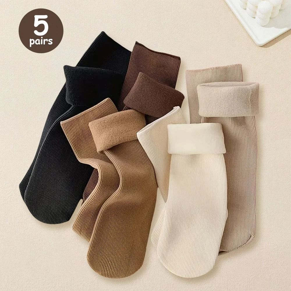 Winter Warm Thick Thermal Socks Five Pair Set Unisex Snow Socks