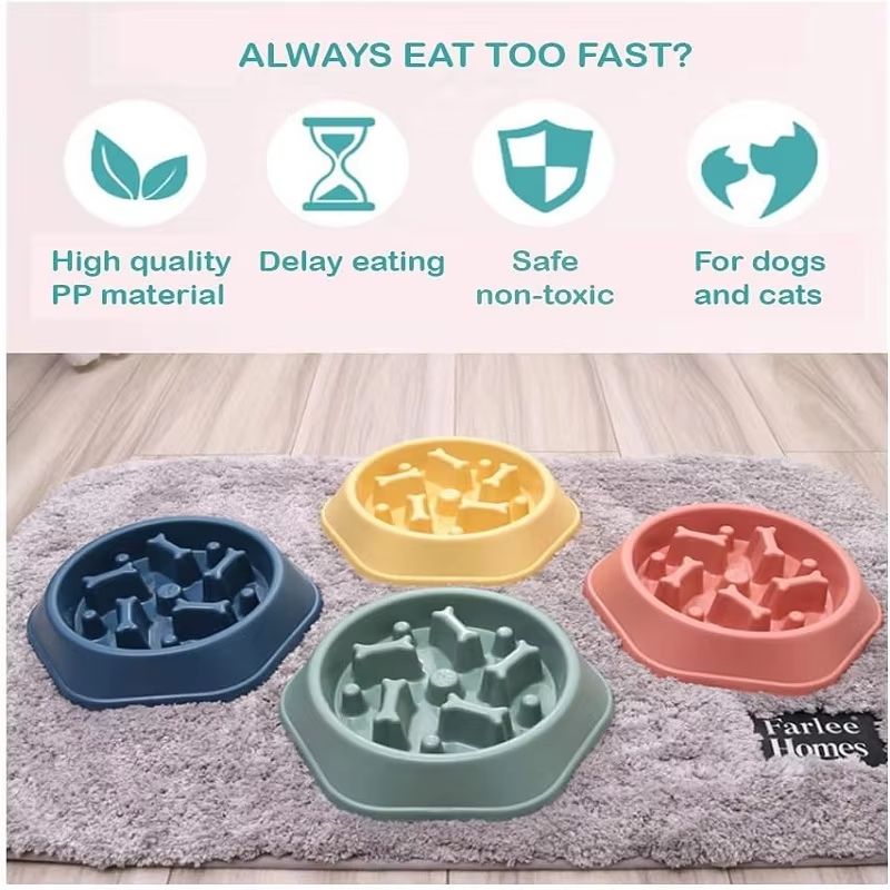 Puzzle Slow Feeder Dog & Cat Bowl – Non-Slip Slow-Eat Pet Feeding Dish for Small, Medium & Large Breeds