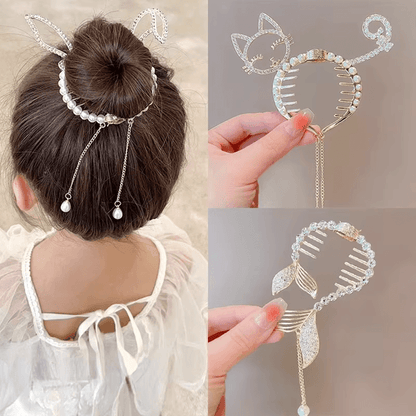 AngelGleam Tassel Hair Clip – Elegant Wing and Pearl Hair Accessory for Girls and Women