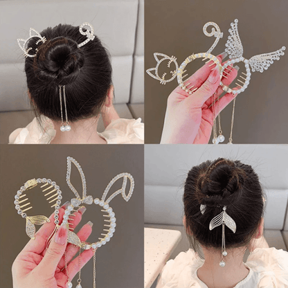 AngelGleam Tassel Hair Clip – Elegant Wing and Pearl Hair Accessory for Girls and Women
