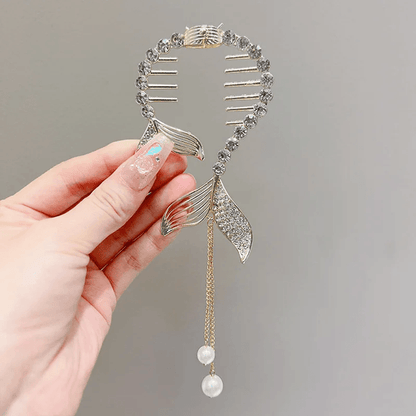AngelGleam Tassel Hair Clip – Elegant Wing and Pearl Hair Accessory for Girls and Women