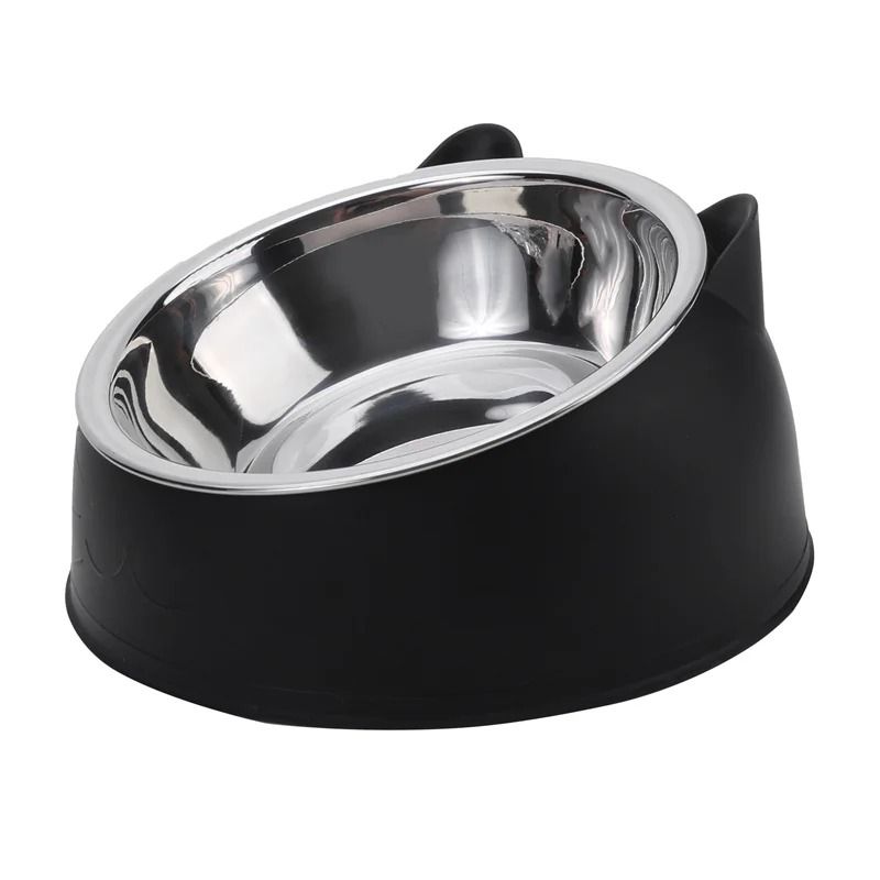 Inclined Stainless Steel Pet Food and Water Bowl for Cats and Small Dogs