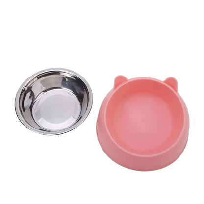 Inclined Stainless Steel Pet Food and Water Bowl for Cats and Small Dogs