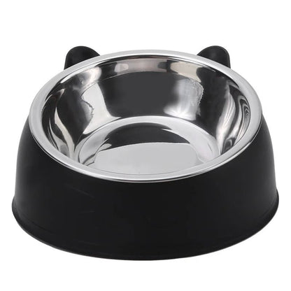 Inclined Stainless Steel Pet Food and Water Bowl for Cats and Small Dogs