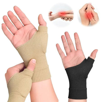 Wrist and Thumb Compression Gloves with Gel Support Pads