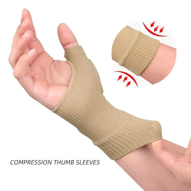 Wrist and Thumb Compression Gloves with Gel Support Pads