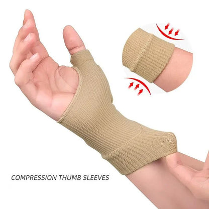 Wrist and Thumb Compression Gloves with Gel Support Pads