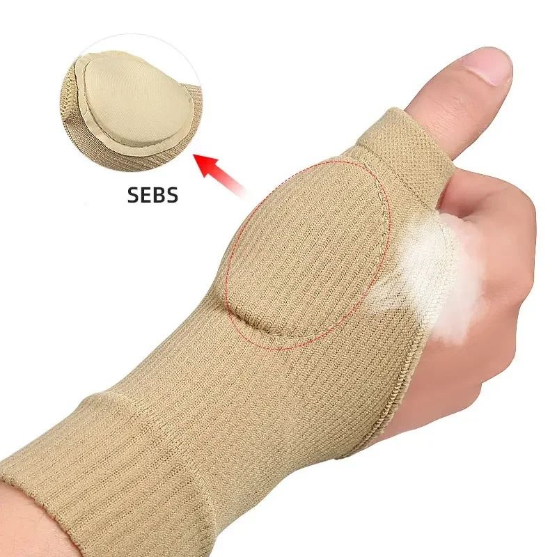 Wrist and Thumb Compression Gloves with Gel Support Pads