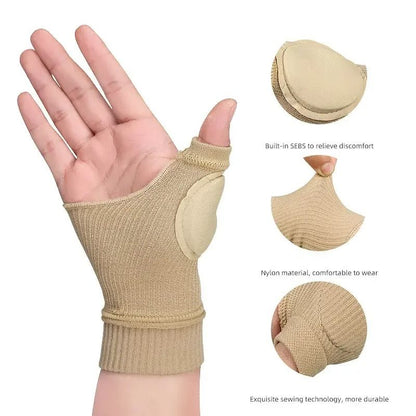 Wrist and Thumb Compression Gloves with Gel Support Pads