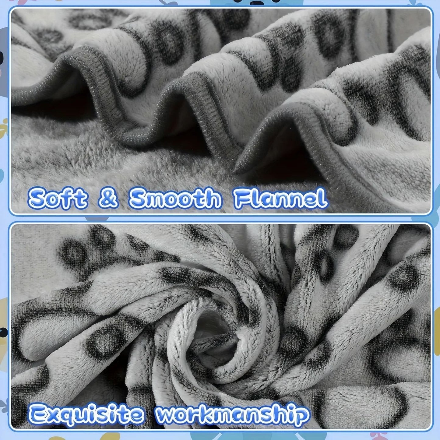 Cozy Cartoon Pet Blanket for Cats and Dogs