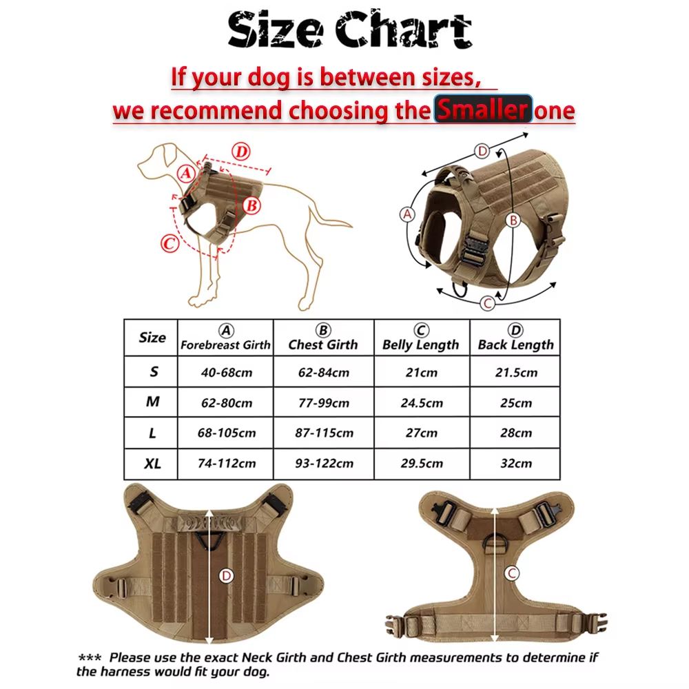 K9Force Elite Tactical Dog Harness – Large Military Style Vest for German Shepherd, Malinois & Working Breeds