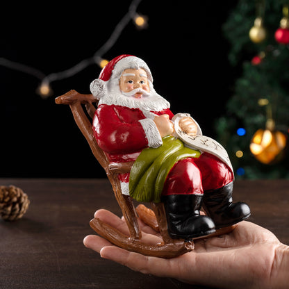 Santa Claus Leisure Lounge Chair, Figurines Home Decor, Christmas Resin Crafts