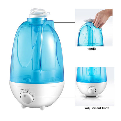 Ultrasonic Air Humidifier, Double Sprayers, Big Mist Volume, Fog Mist Maker, Essential Oil Diffuser, Home, Office, Baby