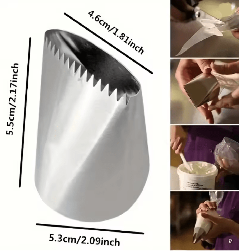 DecoTwist Double Sided Cream Nozzle Set for Professional Cake and Pastry Decorating