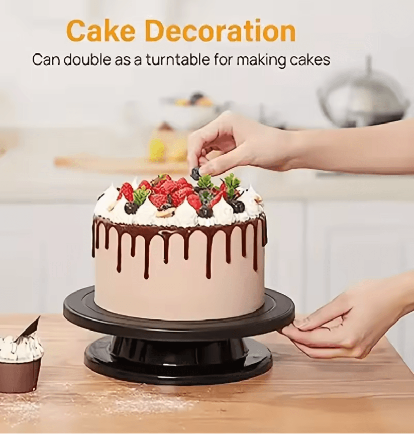 BakeEase 6 Piece Cake Turntable and Decorating Kit for Effortless Frosting and Design