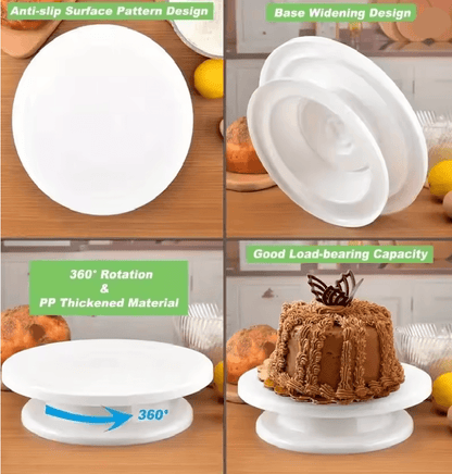 BakeEase 6 Piece Cake Turntable and Decorating Kit for Effortless Frosting and Design