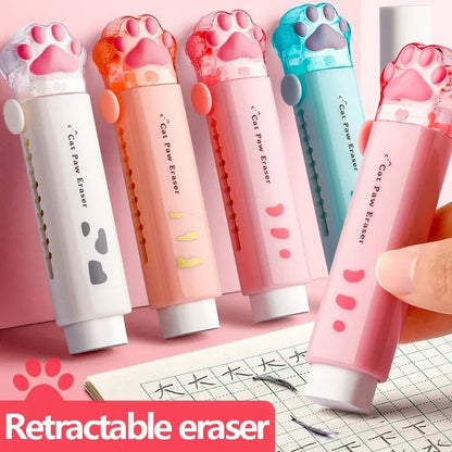 Cute Cat Eraser Retractable Eraser Pen for School Supplies and Sketching