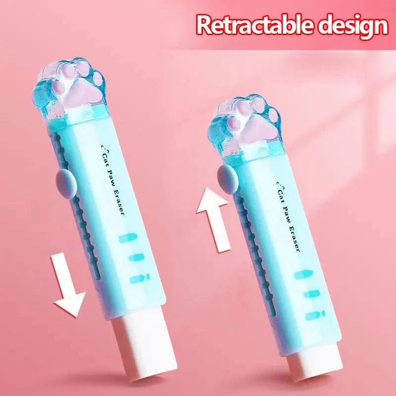 Cute Cat Eraser Retractable Eraser Pen for School Supplies and Sketching