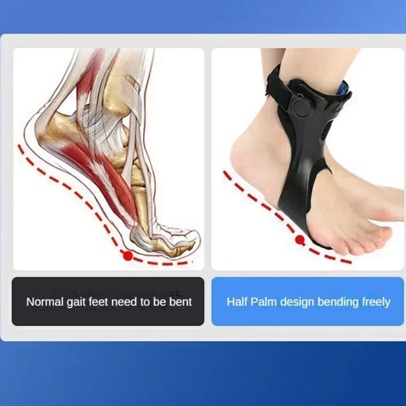 Adjustable Drop Foot Brace, Ankle Support with Buckle, Comfort Aid for Stroke Hemiplegia Walking, Fits Most Shoes