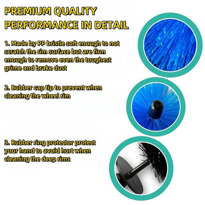 Soft Long Handle Wheel Cleaning Brush For Car Rims And Tires