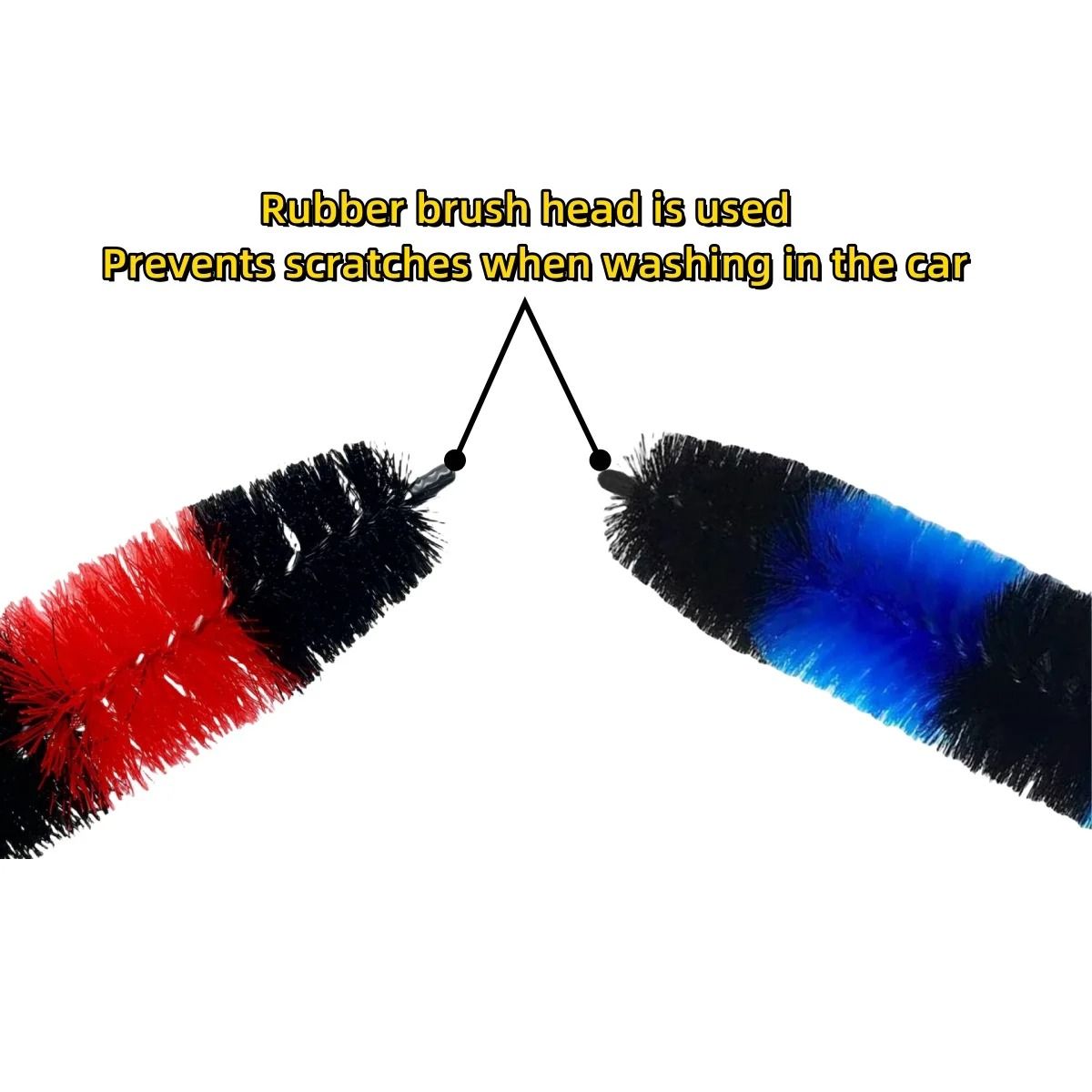 Soft Long Handle Wheel Cleaning Brush For Car Rims And Tires