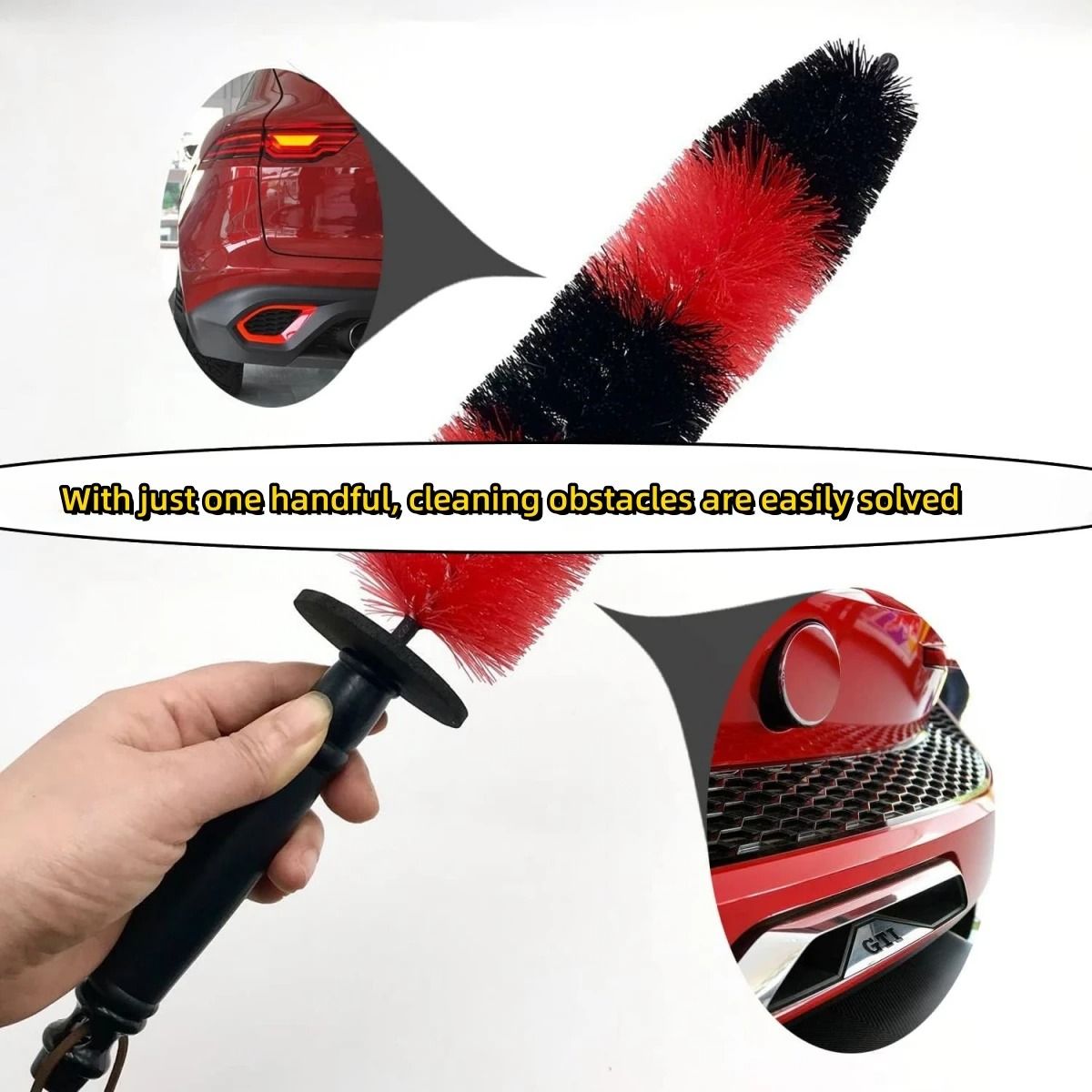 Soft Long Handle Wheel Cleaning Brush For Car Rims And Tires