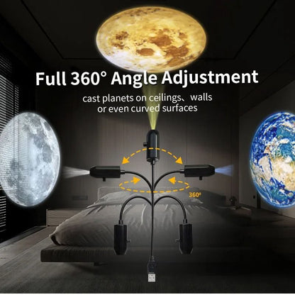Halloween USB Projector Light Skull Nightlight Ghost LED Lamp 360 Degree Rotating Switchable Pattern