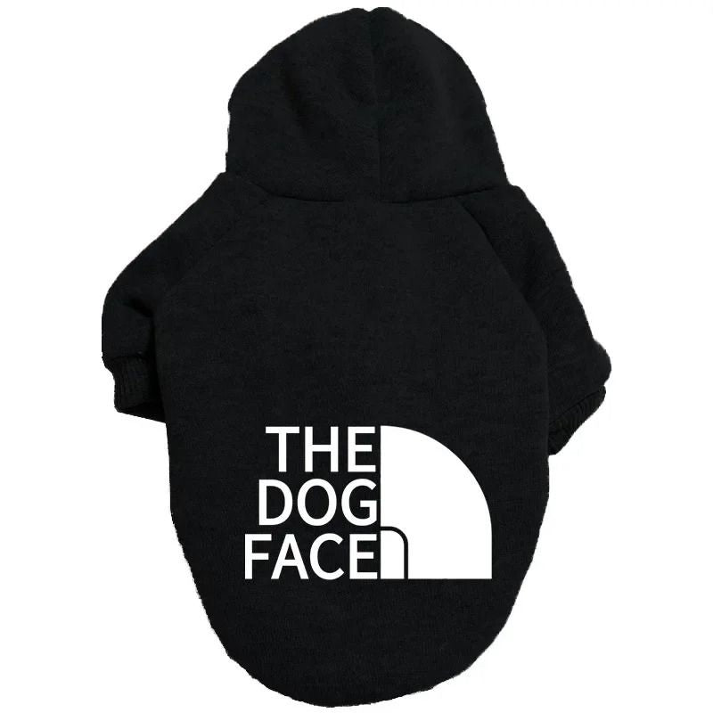 Pet Dog Hoodie for Autumn and Winter Large Dog Clothes with Text Pattern and Comfortable Fit