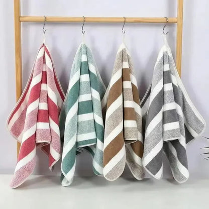Striped Pattern Quick Dry Soft Towel Set for Bathroom and Face Care